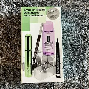 Clinique beauty kit mascara, chocolate eyeliner, liquid eyeliner black - 4 pcs